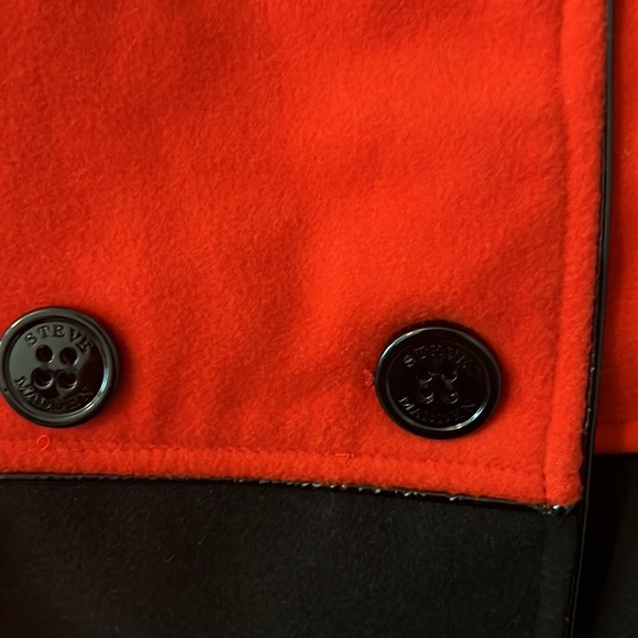 Steve Madden peacoat coat jacket red and black size large NWT winter dressy - Picture 4 of 13